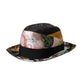 Cappello da donna a tesa larga Fedora patchwork multicolore