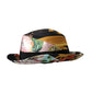 Cappello da donna a tesa larga Fedora patchwork multicolore