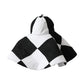 Black White Checkered Wide Brim Floppy Hat