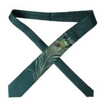 Cravatta regolabile da uomo in seta 100% stampata verde