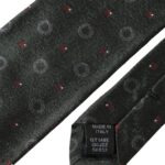 Cravatta da uomo regolabile in seta 100% grigio scuro fantasia
