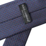 Cravatta da uomo regolabile con fantasia in seta blu navy
