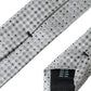 Cravatta regolabile da uomo in seta a pois grigio chiaro