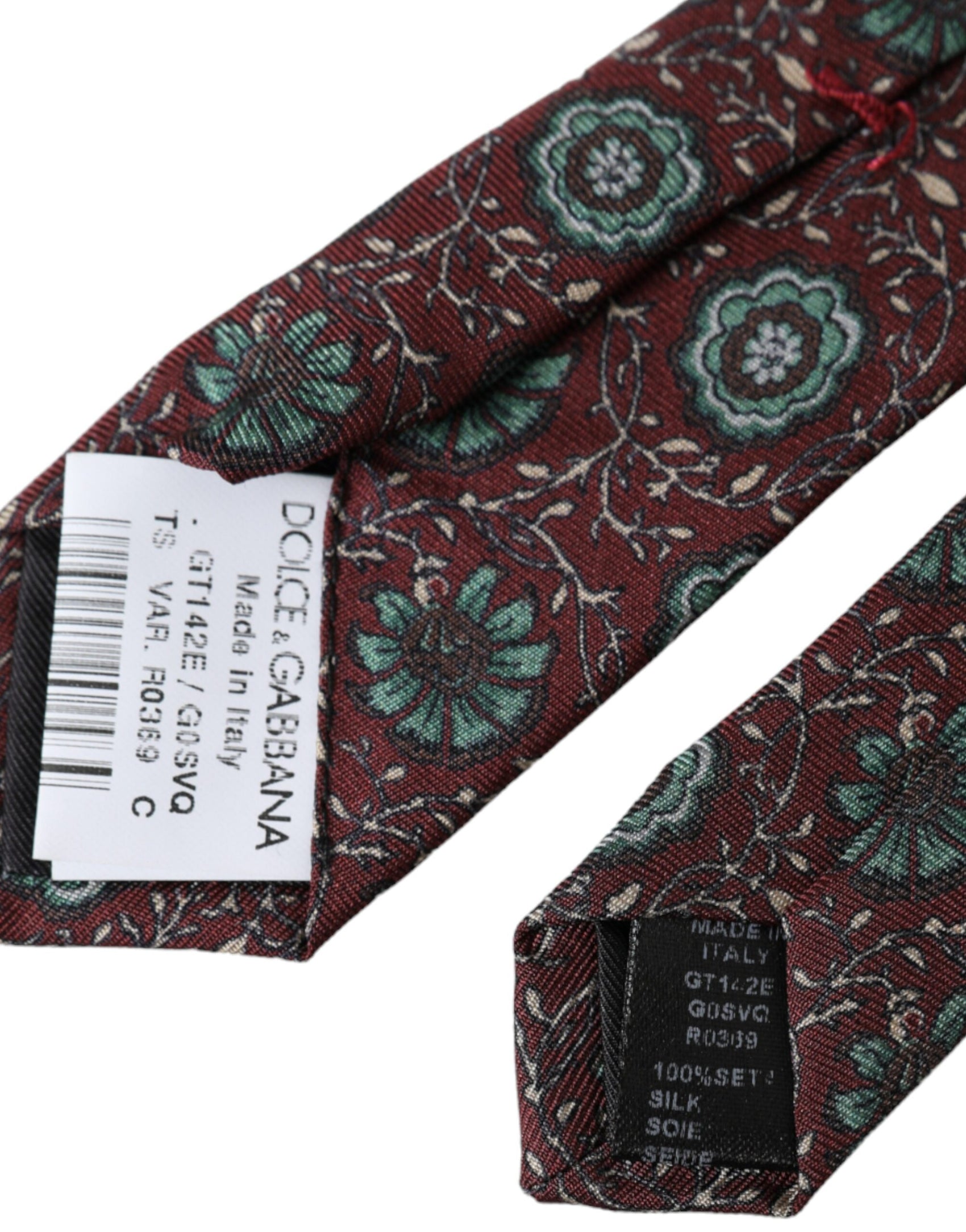 Cravatta regolabile da uomo in seta 100% floreale marrone