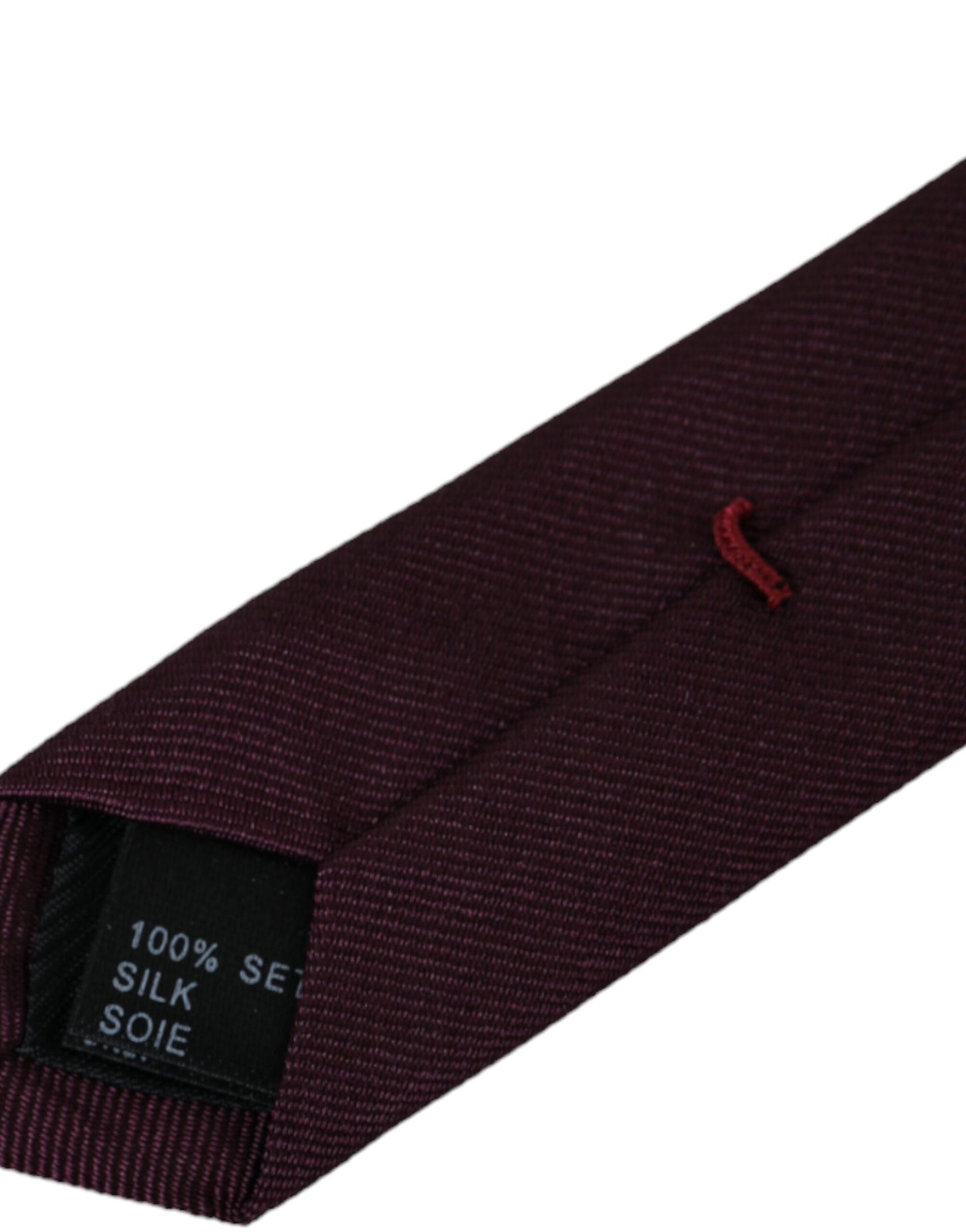 Cravatta regolabile da uomo Bordeaux Solid 100% seta
