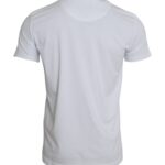 Weißes Kurzarm-T-Shirt aus Baumwolle mit Rundhalsausschnitt