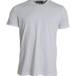 Weißes Kurzarm-T-Shirt aus Baumwolle mit Rundhalsausschnitt