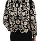 Floral Embroidered Crystal Wool Coat Jacket