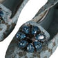 Blue Lace Crystal Ballet Flats Loafers Shoes