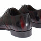 Eleganti scarpe eleganti in pelle a righe nere bordeaux