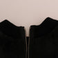 Schwarzer Pullover aus geblümtem Brokat