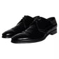 Black Calfskin Leather Derby Men Dress Shoes