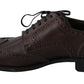 Eleganti Derby Brogues in pelle marrone