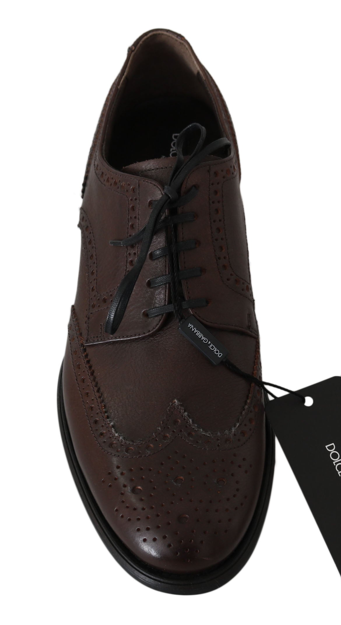 Eleganti Derby Brogues in pelle marrone