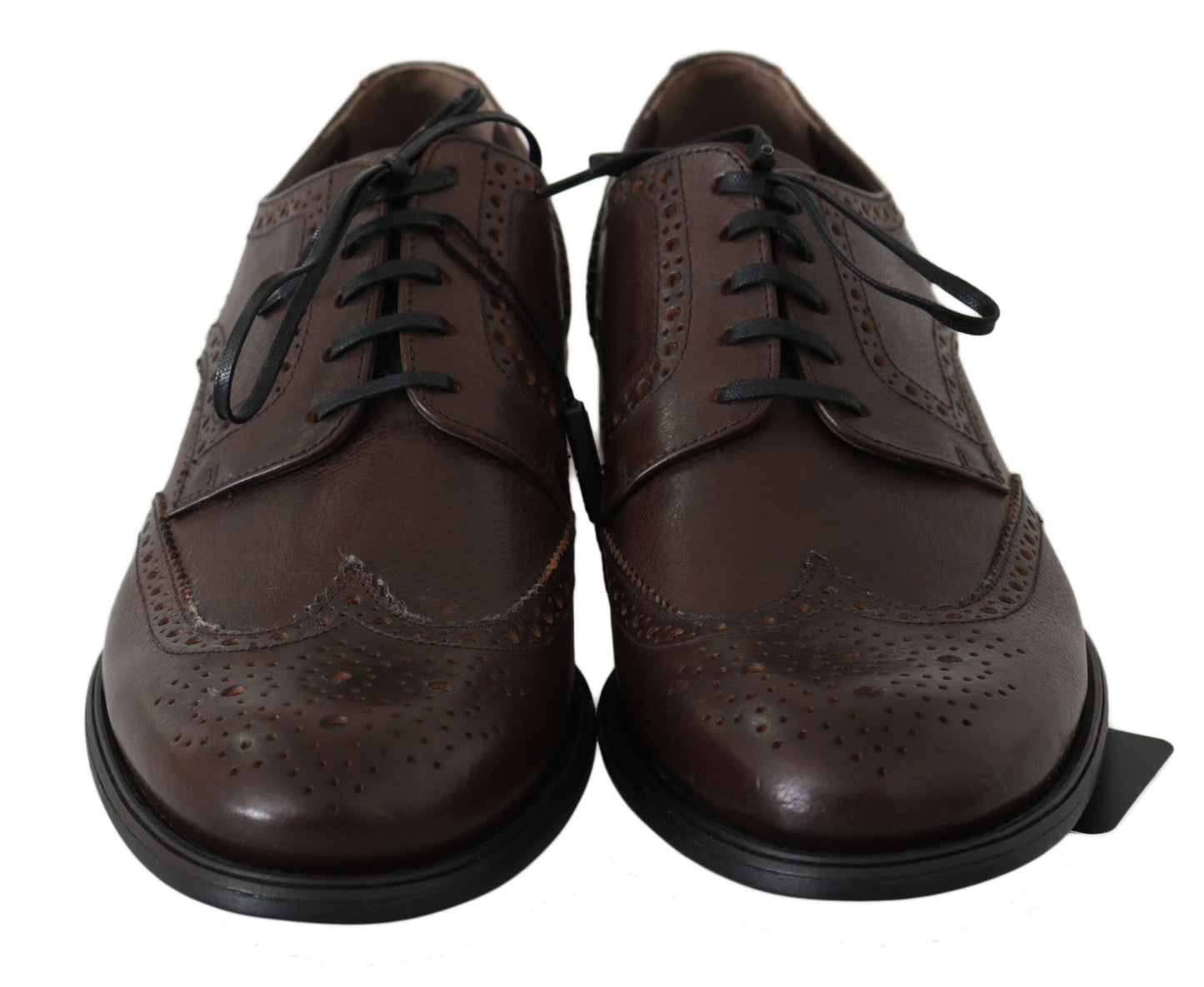 Eleganti Derby Brogues in pelle marrone