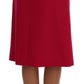 Elegant Pink Wool A-Line Knee-Length Skirt