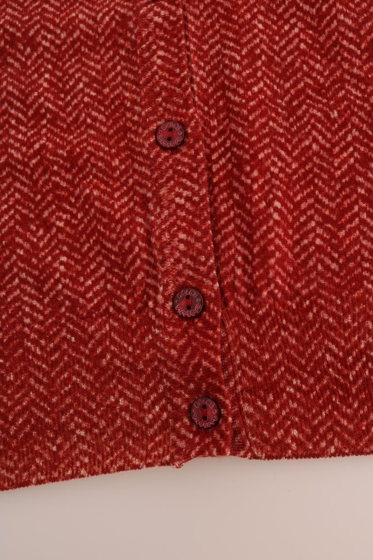 Roter Woll-Cardigan