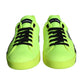 Neon Green Logo Tape Low Top Sneakers Shoes