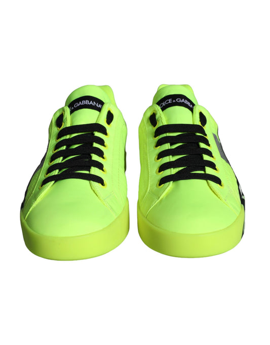 Neongrüne Logo Tape Low Top Sneakers Schuhe