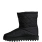 Black Nylon Padded Mid Calf Men Boots Shoes