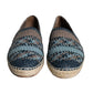 Scarpe espadrillas in pelle di bufalo intrecciata blu-grigio