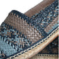 Blaugraue Buffalo Espadrilles aus gewebtem Leder