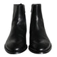 Black Calf Leather Men Ankle Boots Men Shoes