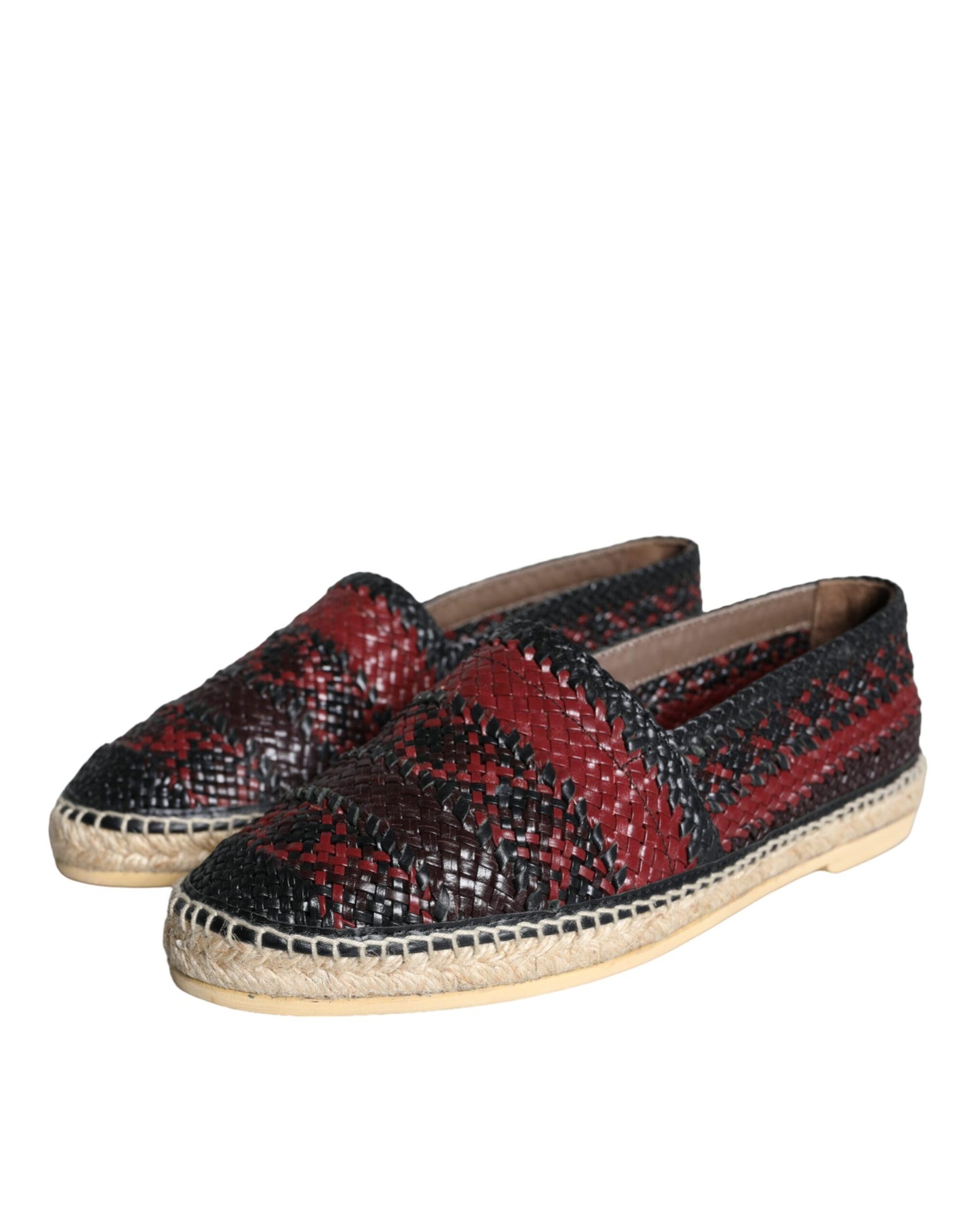 Scarpe espadrillas da uomo in pelle intrecciata color marrone scuro Buffalo