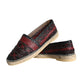 Black Maroon Woven Leather Buffalo Men Espadrille Shoes