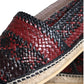 Scarpe espadrillas da uomo in pelle intrecciata color marrone scuro Buffalo