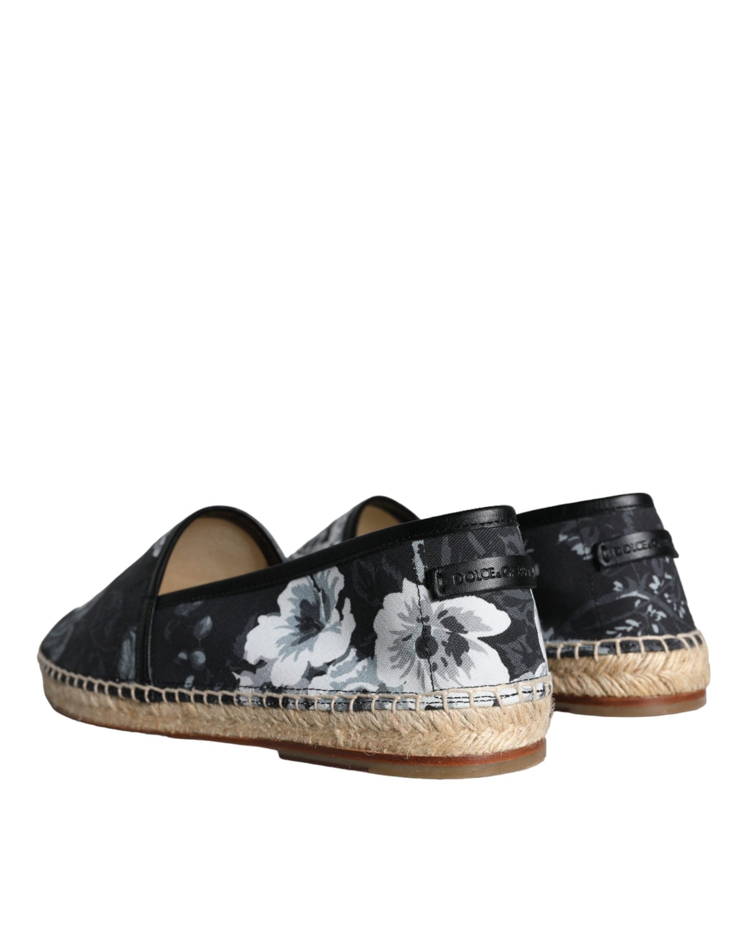 Scarpe Espadrillas in pelle di cotone floreale nero