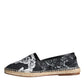 Scarpe Espadrillas in pelle di cotone floreale nero