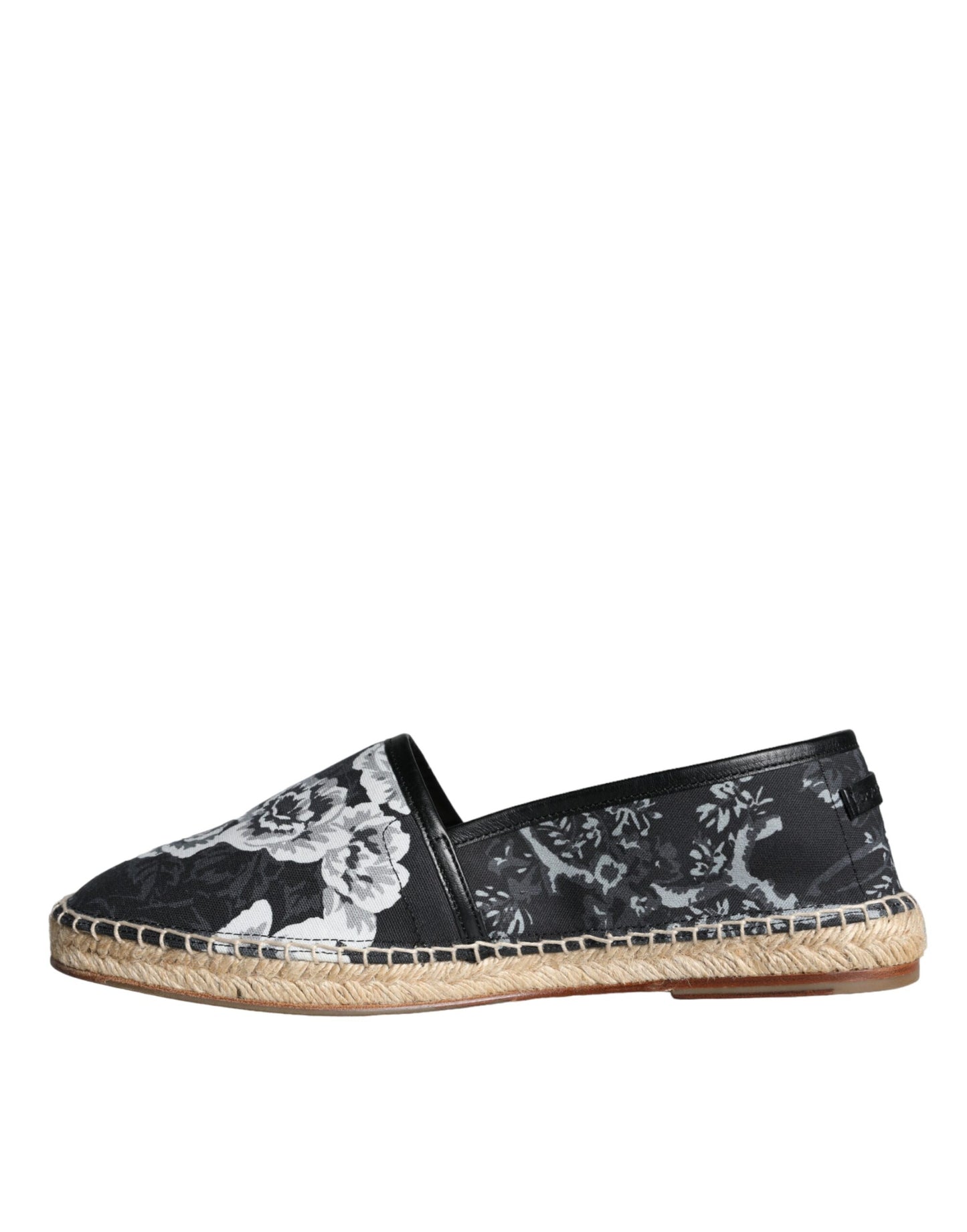 Scarpe Espadrillas in pelle di cotone floreale nero