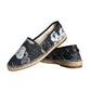 Scarpe Espadrillas in pelle di cotone floreale nero