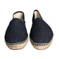 Scarpe Espadrillas in Pelle di Cotone Denim Blu