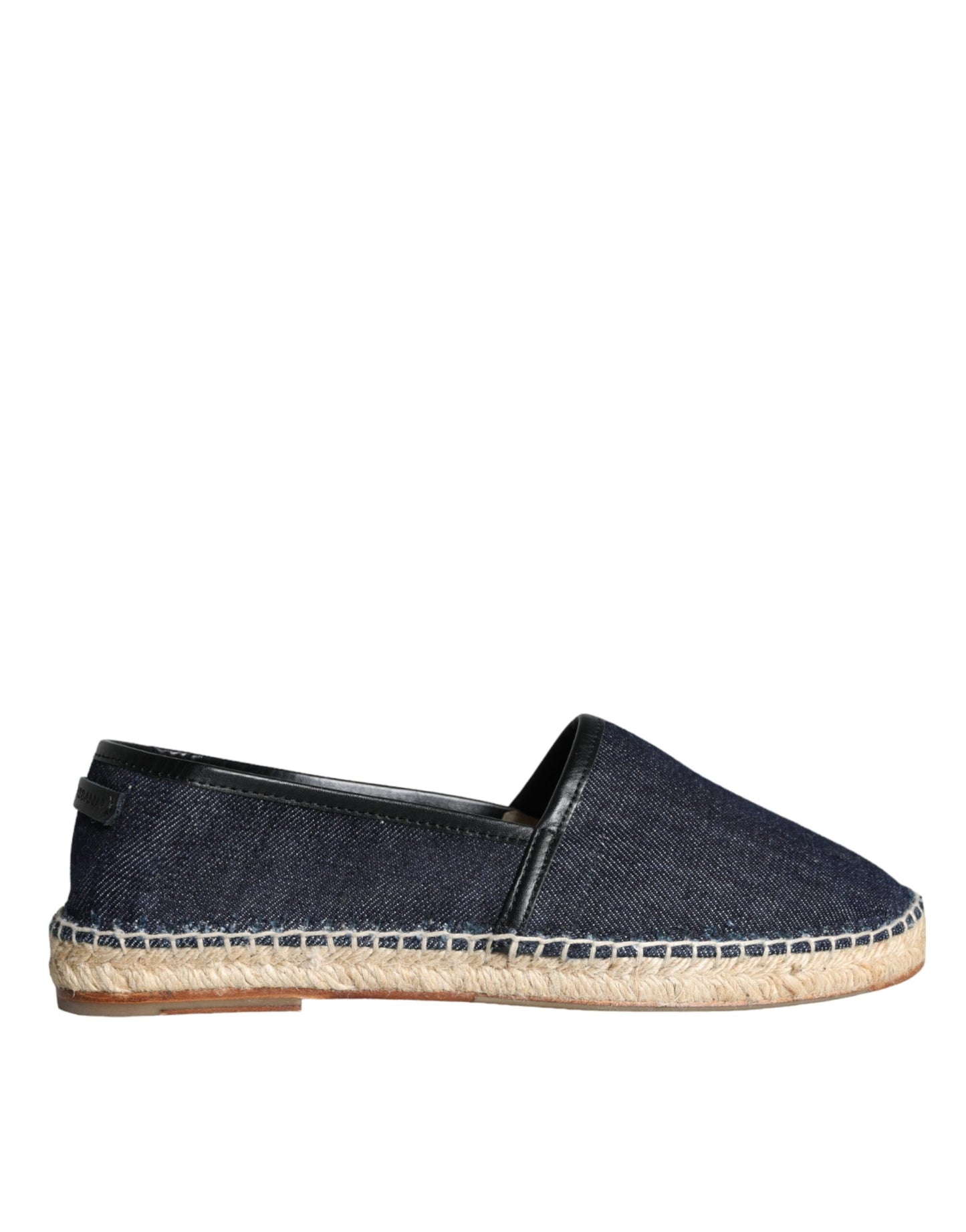 Scarpe Espadrillas in Pelle di Cotone Denim Blu