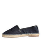 Scarpe Espadrillas in Pelle di Cotone Denim Blu