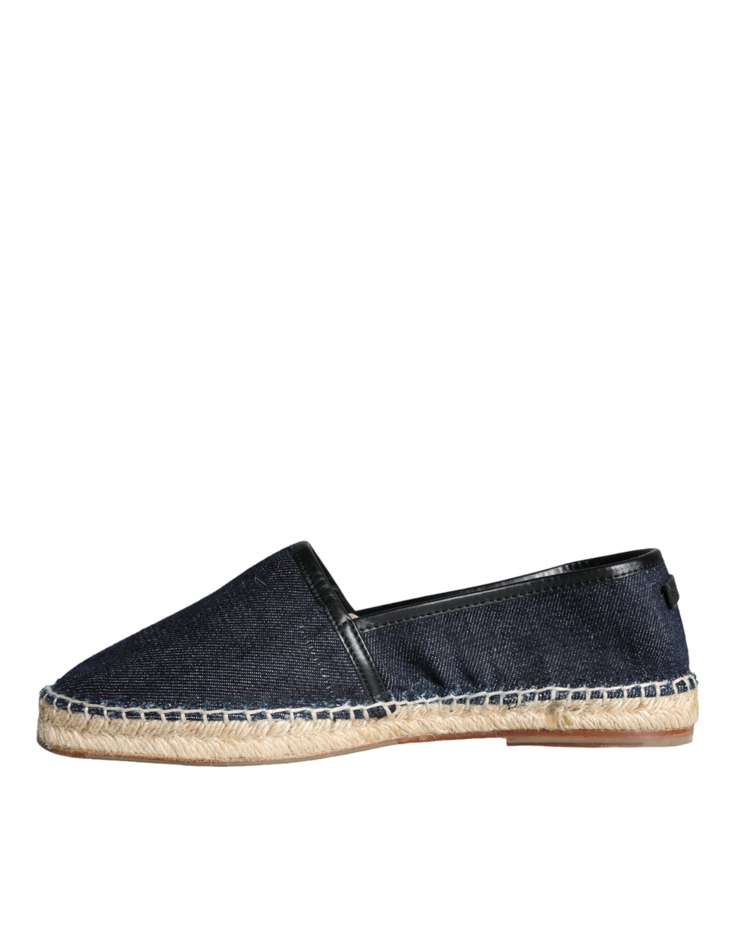 Scarpe Espadrillas in Pelle di Cotone Denim Blu