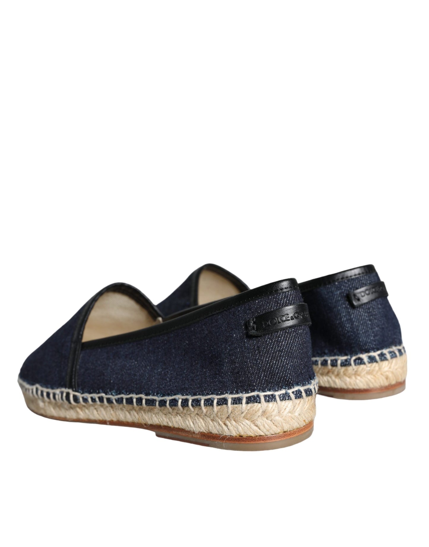 Scarpe Espadrillas in Pelle di Cotone Denim Blu