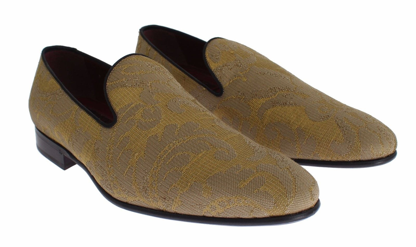 Goldene Barock-Loafer aus Seide