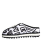 Black White Quilted Logo Sandals Slides Shoes