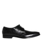 Black Calfskin Leather Derby Men Dress Shoes