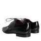 Black Calfskin Leather Derby Dress Men Shoes