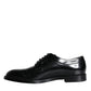 Black Calfskin Leather Derby Men Dress Shoes