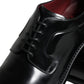 Black Calfskin Leather Derby Men Dress Shoes