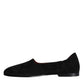 Mocassini in pelle scamosciata nera, scarpe formali slip-on