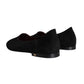 Mocassini in pelle scamosciata nera, scarpe formali slip-on