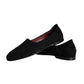 Mocassini in pelle scamosciata nera, scarpe formali slip-on