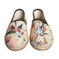 Beigefarbene Espadrilles aus Canvas mit Blumenmuster