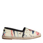 Beigefarbene Espadrilles aus Canvas mit Blumenmuster